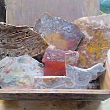 Agate Jasper 3 Lb Assorted Lapidary Slabs Mixed Cabbing Rough picture