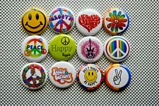 Peace sign make Love Hippie 70s Buttons Pins 1 Inch Badge Lot 1