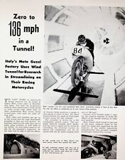 1954 Moto Guzzi Mondello Del Lario Italy Wind Tunnel - 1-Page Vintage Article picture