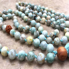 6mm Africa Turquoise Gemstone Rudraksha Mala necklace new cuff chain picture