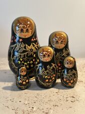 Vintage Hand Painted Russian Matryoshka 5 Piece Set 6” Nesting Dolls  Signed picture