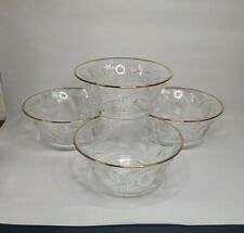 Arcoroc Vintage Desert bowls with Berry Berries design and Gold Rim FRANCE Set 4 picture