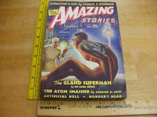 Amazing Stories October 1938 pulp magazine VINTAGE Robert Fuqua Atom Smasher picture