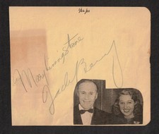 Jack Benny & Gene Lockhart Original Multi-Signed Autograph Album Page Dated 1940 picture