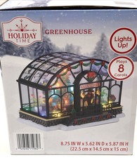 Holiday Time Musical Greenhouse Christmas Village #71982 LED 8 Songs Flower picture
