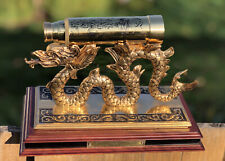 GOLD FRANKLIN THE MARINER'S SPYGLASS ON A DRAGON STAND RARE picture