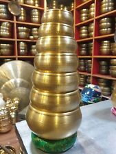 Set Of 7 Hand Hammer Tibetan Handmade 7 Pieces Singing Bowl Therapy Meditation picture