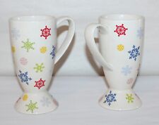 Whittard Of Chelsea Sleddin’ Hill Snowflake Mugs Cups 2005 Christmas Set Of 2 picture