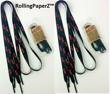 TWO PAIR OF RAW Rolling Papers Poker Shoelaces with Metal Poker Ends picture