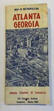 1956 CITY OF ATLANTA, GEORGIA FOLDING PAPER MAP ~ CHAMBER OF COMMERCE ISSUE picture