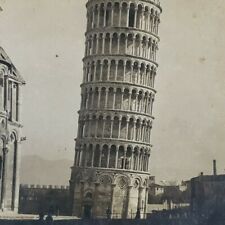 Italy Leaning Tower of Pisa Campanile Bell Tower Cathedral Photo Stereoview E136 picture