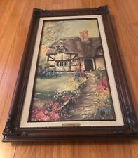 VINTAGE MARTY BELL WHITE LILAC THATCH Signed Framed Certificated 796/900 picture