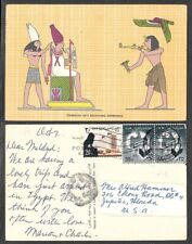 Old Egypt Postcard - Pharoah Seti Receiving Offerings picture