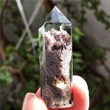 23g Top NATURAL Green Ghost QUARTZ CRYSTAL WAND POINT HEALING #A69 picture