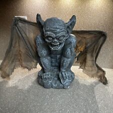 Gothic Crouching Gargoyle Moveable Gauze Wired Wings Halloween Skulls (B) picture