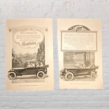 Vtg 1920 Lot of 2 Studebaker Big Six Series 20 Print Ad Open Top Car Photo picture