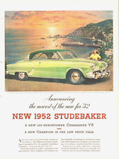 1952 STUDEBAKER COMMANDER vintage print ad car auto green cruise ship beach L12 picture