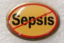 Sepsis Pinback Button Anti Sepsis Medical Awareness Oval picture