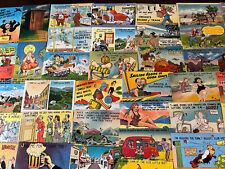 Big Lot of 50 Vintage Linen Funny Comic  Postcards~Various Topics- Unused--w930 picture