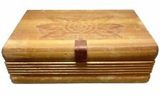 Vintage hand carved wooden box vintage With  Top Floral Crafted Design . picture