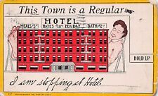 Artist Drawing Cartoon Hotel Advertising Moorhead MN Minnesotta Vtg Postcard C26 picture