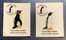 Lot Of 2 FALKLAND CONSERVATION Penguin Lapel Pins on Card [Z] picture