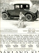 1925 Original OAKLAND Six LANDAU COUPE Big Page Ad. Old School Football Player picture