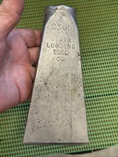 Aluminum *RARE* Vintage DIXIE LOGGING TOOL Driving Split Timber Felling Wedge picture