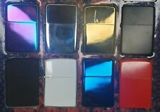 8 Lighter Lot Frosted Black, Gold,  Silver,  Rainbow, Matte Black Fluid Lighters picture