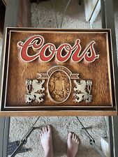 Antique Vintage Wooden Coors Beer Sign With Hanging Mounts And Original Logos picture