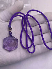 Amethyst Violet Crystal Rock Star of David Pendant Necklace Hexagon Reiki Gift picture