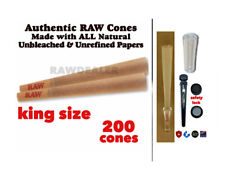 Raw classic King Size cone pre rolled(200 PK)+glass cone tip+phily smell tube picture