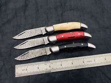 PAIR OF 3 | 1995 COLLECTIBLE GORGEOUS HAND MADE FOLDING KNIFE picture