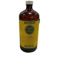 Vtg People’s Drug Store Peroxide of Hydrogen Glass Bottle Washington D.C. 16oz picture