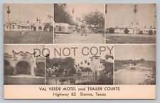 Postcard TX Donna Val Verde Motel Trailer Courts Airstreams Shuffle Boards I8 picture