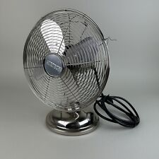 Airtech Metal Chrome Desk Fan Model FT-5-25 Oscillating 3-Speed Tested Working picture