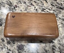 Vintage Small Wood Sliding Lids Stash Trinket Box Pill Keeper Inlaid Lid picture