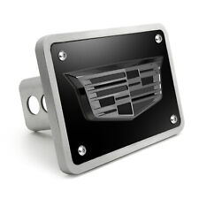 Cadillac 3D Crest Logo in Gunmetal Black Billet Aluminum Tow Hitch Cover picture