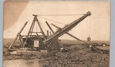 DREDGE AT WORK real photo postcard rppc nice shot steam powered machine ~CREASE picture