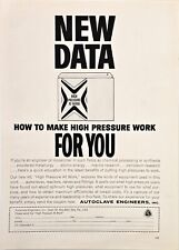 Autoclave Engineers High Pressure Data Vintage 1963 Print Ad 8x11 picture
