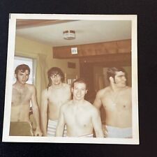 VTG 1970s Photograph Shirtless Bare Chested Men College Age in Towels Beefcake picture