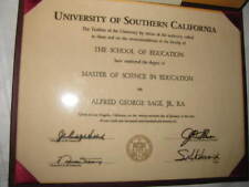 1976 UNIVERSITY OF SOUTHERN CALIFORNIA MASTER OF SCIENCE IN EDUCATION DIPLOMA picture
