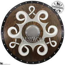 Solid Oak Viking Tri-Knot Shield - sca/larp/norse/norway/celtic/armor/wood/steel picture