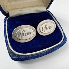 Tiffany & Co. Sterling Silver Pfizer Viagra Era Cufflinks Vintage Corporate Logo picture