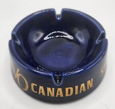 Seagrams VO Canadian Ashtray Ceramic Cobalt Blue Whiskey Advertising Vintage Vgc picture