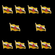 10PCS Asian Brunei Enamel Flag National Metal Lapel Safety Flag Pin Badge Brooch picture