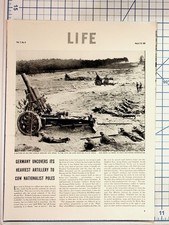 1939 LIFE Magazine WWII German Artillery Poland Pre-War Original Article picture