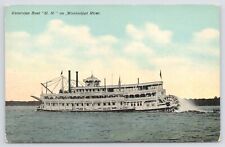 Transportation~Ship~Excursion Boat WW on Mississippi River~c1910 Postcard picture
