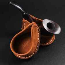 Portable Brown Cowhide Pipe Holder Sofa Seat Single Pipe Holder Smoke Accessorie picture