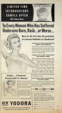 1955 Yodora First Antibiotic Deodorant Shaving Recommended 50s Vintage Print Ad picture